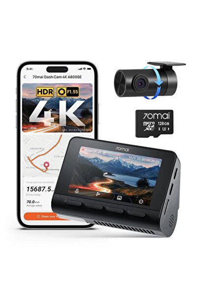 70MAİ A800SE Araç Kamerası Araç Ön Arka 4K HDR 2160P+1080P Çift Araç Kamerası...