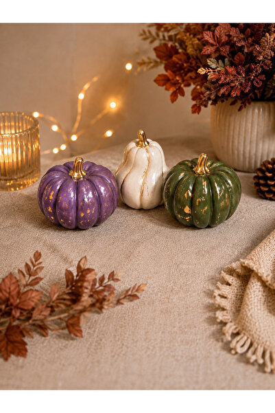 By Şirin Candle Sonbahar -Kış Serisi Balkabagı 3 lü Set