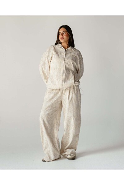 Glow Beige Daisy Linen Set