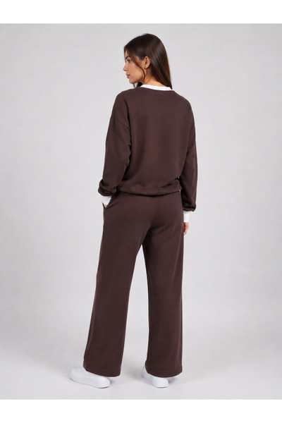Joly Women's Tracksuit Set Comfortable Fit Oversize Sweatshirt Wide Leg Pants 2-Piece Casual Sporty Stylish Set