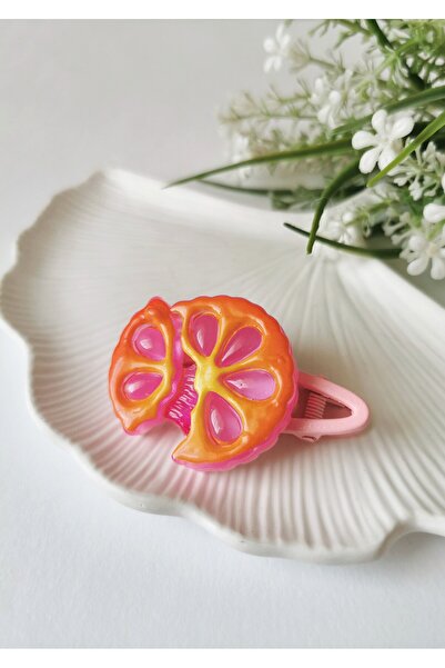 Halley Concept Pink Children's Clip with Orange Slice Figure 6X4 cm