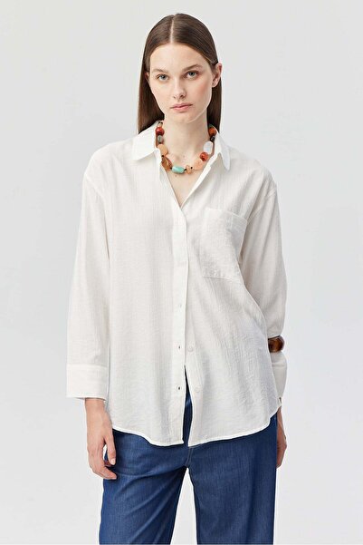 PAULMARK Women's Pocket Detailed Oversize Shirt