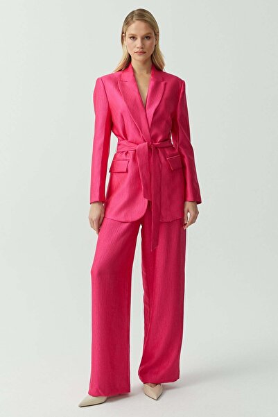 PAULMARK Women's Elastic Waist Satin Trousers