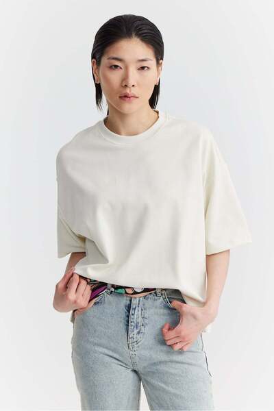 PAULMARK Women's Oversize Soft Textured T-Shirt