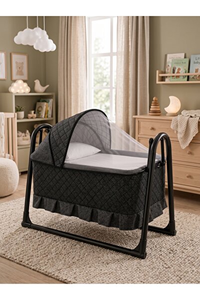 ELİTE COLLECTİON Silinebilir Anne Yanı Hamak Beşik – Sallanır Bebek Beşiği, 1...