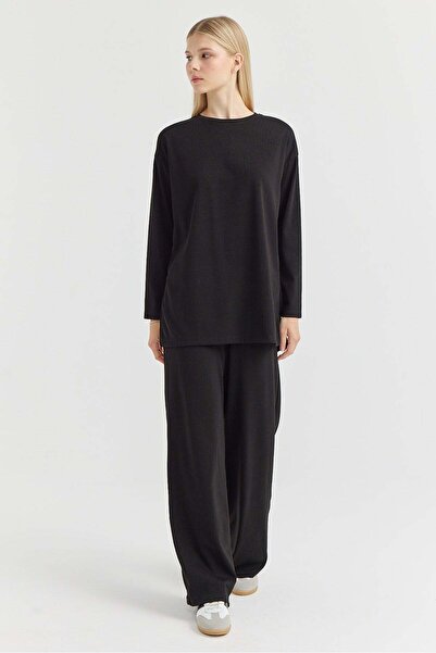 PAULMARK Women's Soft Textured Wide Leg Pants