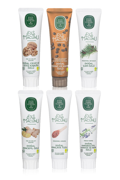 Eyüp Sabri Tuncer Doğal Karabaş Otu, Himalaya Tuzu , Ceviz, Zencefil, Lavanta ve Kekik Özlü Diş Macunu 6x90 ml