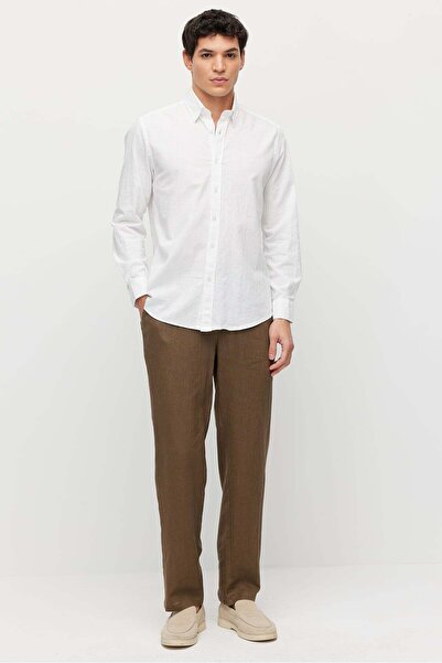 PAULMARK Men's Linen Look with Elastic Waistband Jogger Pants