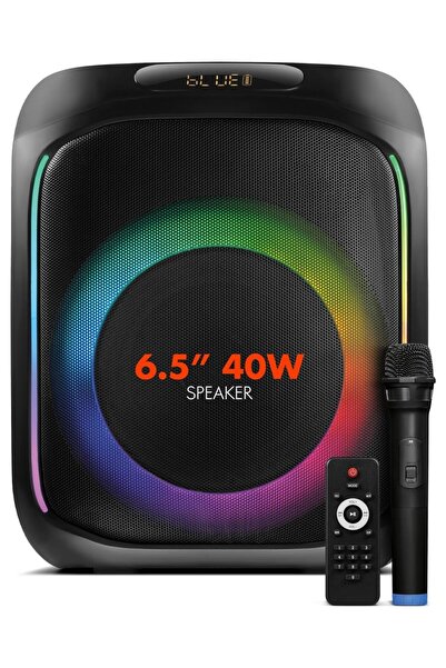 powerdex Powerway Mio Taşınabilir Mikrofonlu 40 W Parti Karaoke Kumandalı Blu...