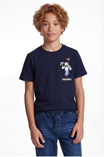 PAULMARK Boy's Cotton T-Shirt with Print Detail