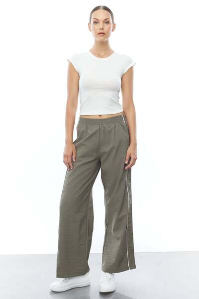 PAULMARK Double Stripe Parachute Fabric Pants