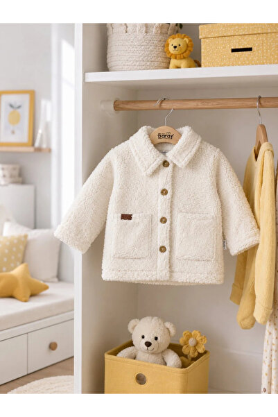 Tuğra Bebe Unisex Children's Unlined Plush Jacket with Buttoned Pockets, Soft...