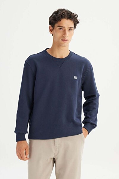 Lee Regular Fit Normal Cut 100% Cotton Crew Neck Ribbed Men's Sweatshirt L81I...