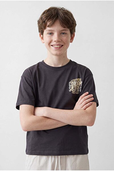 PAULMARK Boy's Printed Oversize Basic T-Shirt