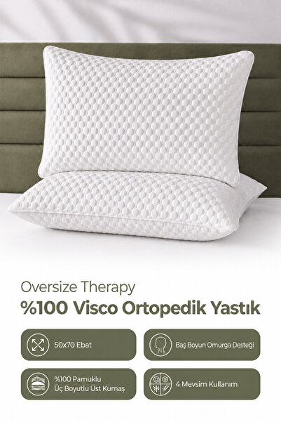 Hig Store Oversize Therapy %100 Visco Ortopedik Visko Yastık 50x70x20 - Baş B...