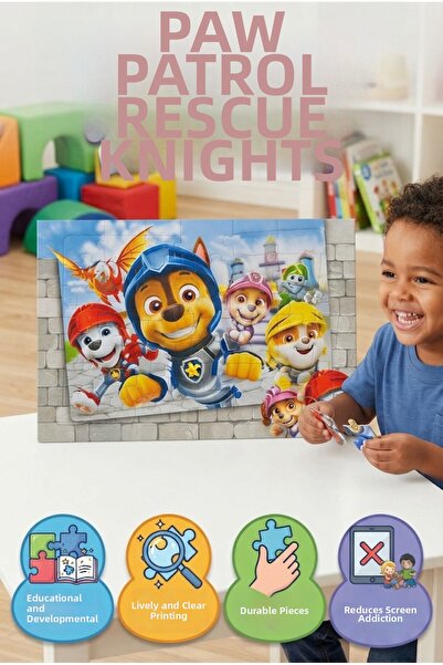 Tıfıl Toys 100 Piece Paw Patrol Knights Rescue Knights Themed Puzzle Educatio...