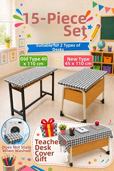Soft Kare 15-Piece Teacher's Tablecloth Set with Gift, Stain-Resistant, Worry...