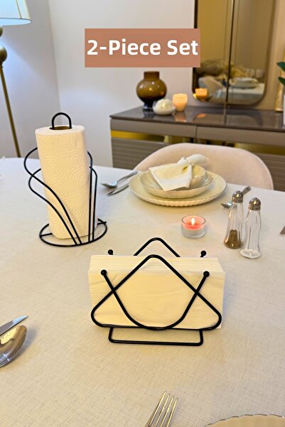 Edora Home Set of 2 Black Swan Napkin Holder Triangle Napkin Holder Kitchen Set