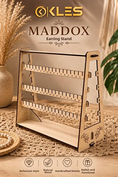 KLES Maddox Jewelry Stand, Bohemian Style Jewelry Organizer, Earring Stand