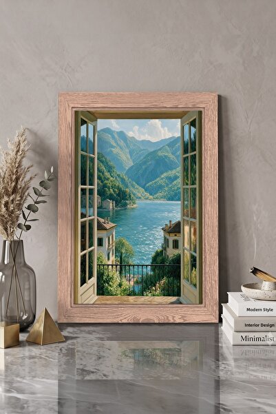 KOLAJTASARIM Single Solid Wood Frame Look Mdf Table — Open Window Living Room...