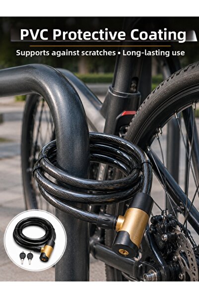 Lisinya Thick Pvc Coated Steel Wire Rope Lock Practical and Secure for Daily Use