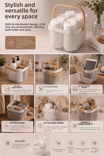 Tasarım Evi Basket - White - 1 Piece