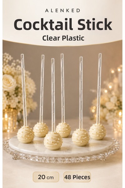 alenked Cocktail Stick Transparent Hard Mica 20 cm Presentation Event Party D...