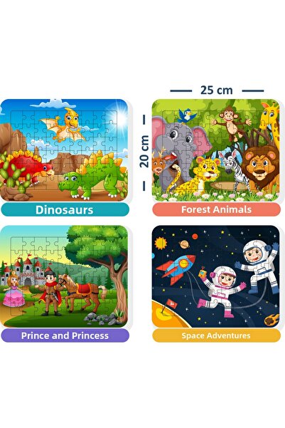 gift plus 54 Piece Montessori Educational Wooden Puzzle Set of 4 - Motor Skills Developmental Kids Puzzle (Set-6)