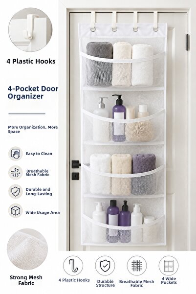Magiclady 4-Pocket Behind-The-Door Organizer, Multi-Purpose Organizer with 4 ...