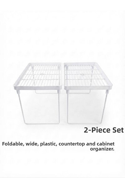 Simply Now Large Plastic Countertop and Cabinet Organizer with Folding Legs (...
