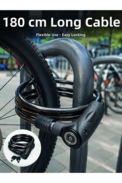 shopwave Heavy Duty Steel Cable Lock for Motorcycles, Bicycles, and Electric ...