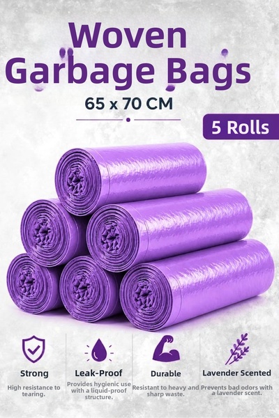 Tasarım Evi Drawstring Garbage Bag with Lavender Scent 65×70 cm Large Size 5 ...