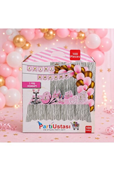 Generic Brand Melek Stationery 🎉   1St Birthday Party Set – 100 Pieces 🧁 🎈...