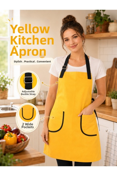 Kitchen Vogue Kitchen Apron Water Repellent Stain Resistant Apron with 2 Pock...