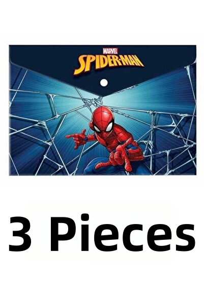 KESKİN COLOR 3 Pieces Spider Man A4 Clip-On Envelope File