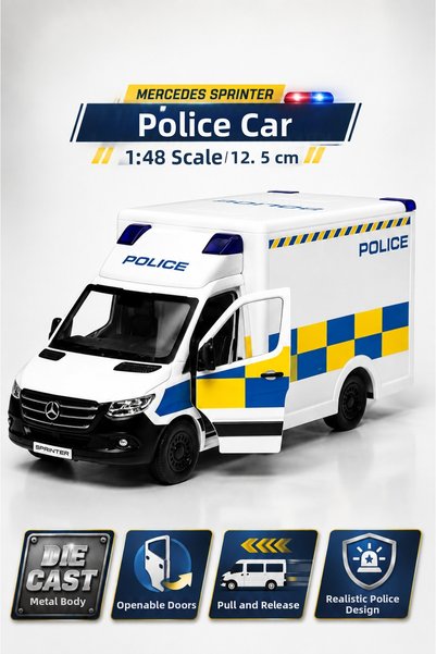 TRENDZONE Mercedes Benz Sprinter Police Special Operations Metal Model Car 12...