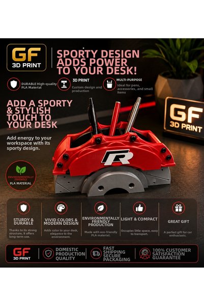 GF3D 3D Printed Brake Caliper Design Desktop Organizer Pen Holder