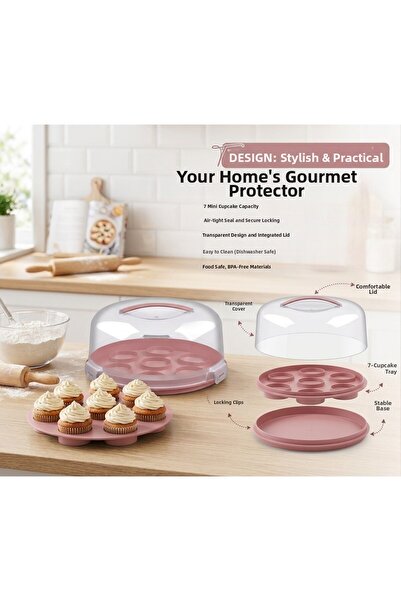 Hellomani Portable Covered Cake and Cupcake Transparent Transport Container –...