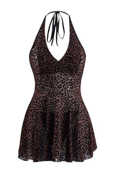Συλλογή Trendyol Καφέ Τούλινο Απλό Babydoll THMAW27LL00023