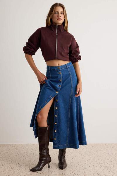 Trendyol Collection Blue Skirt Twoaw27Et00087