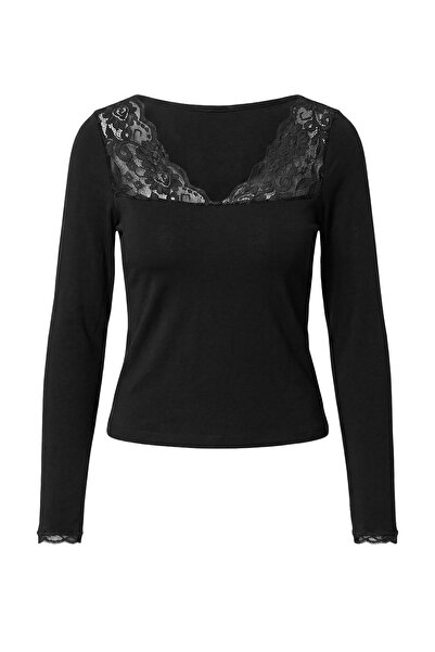 Trendyol Collection Black Cashmere Blended Transparent Fitted Knitted Blouse ...