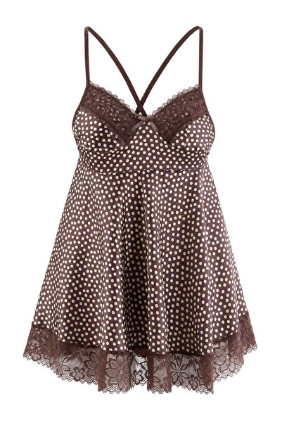 Συλλογή Trendyol Καφέ Σατέν Απλό Babydoll THMAW27LL00030