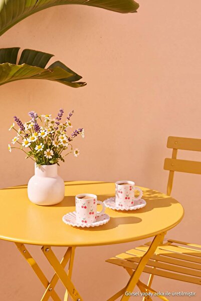 TRENDYOLMİLLA HOME 2-Piece Cherry Patterned Cup Set 90 Cc Tphaw27Kfc00007