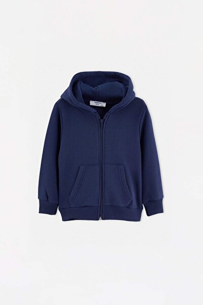 TRENDYOLKIDS Navy Blue Plain Knitted Sweatshirt Tkdaw27Sw00004