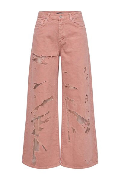 Trendyol Collection Pink High Waist Wide Leg Jeans Twoaw27Je00278
