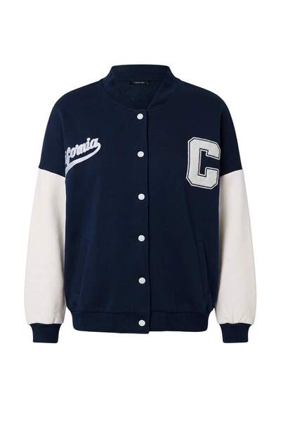 Trendyol Collection Navy Blue Color Block Embroidered Low Sleeve Snap Fastene...