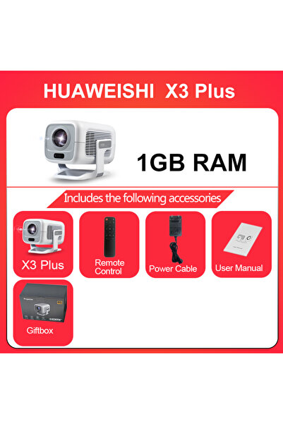 Choice جهاز عرض هواوي X3 PLUS بذاكرة وصول عشوائي 1 جيجابايت، بدقة 4K، يعمل بن...