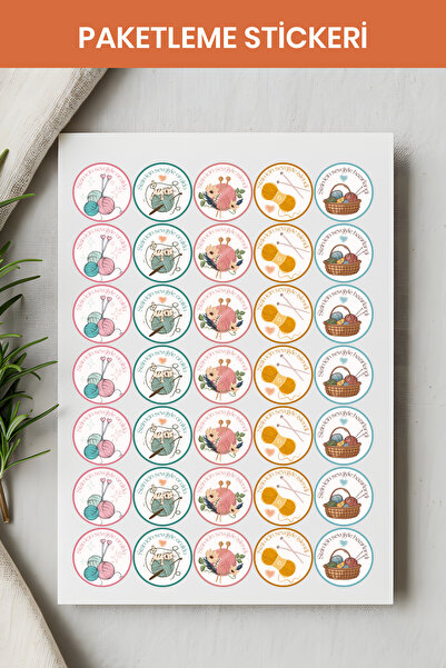 Paytak Moda El Emeği Örgü Teşekkür Ederiz Stickers Paketleme Kargo Çıkartma P...