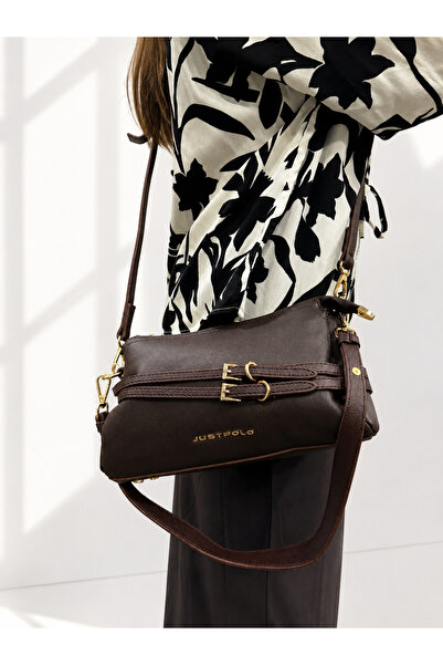 Just Polo Women's Shoulder Bag with Gold Accessories Premium Design