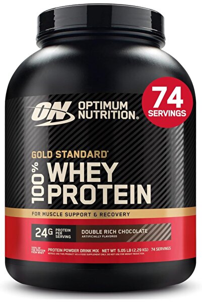 Optimum Nutrition Gold Standard 100% Whey Protein, Double Rich Chocolate, 5 L...